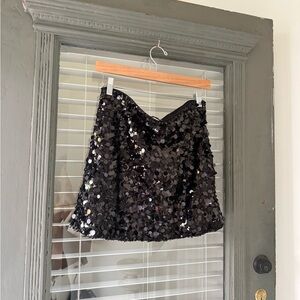 Abercrombie Black Sequin Mini Skort - Women's Party Skirt